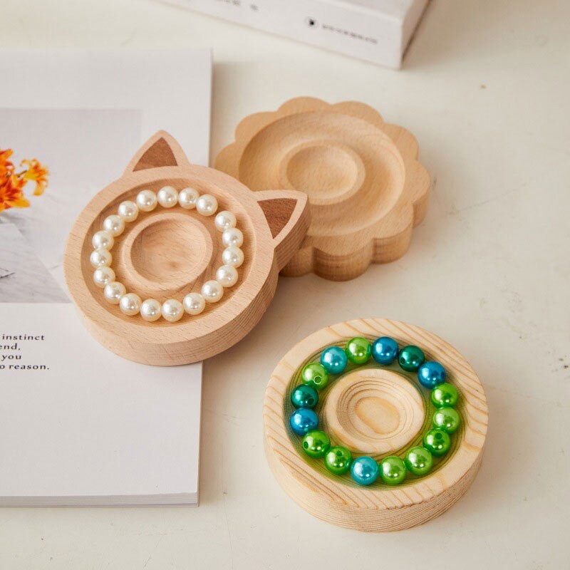 1pc DIY Wooden Beading Board Suitable For Jewelry Making Bracelets Necklaces Crafts Tray Practical Display