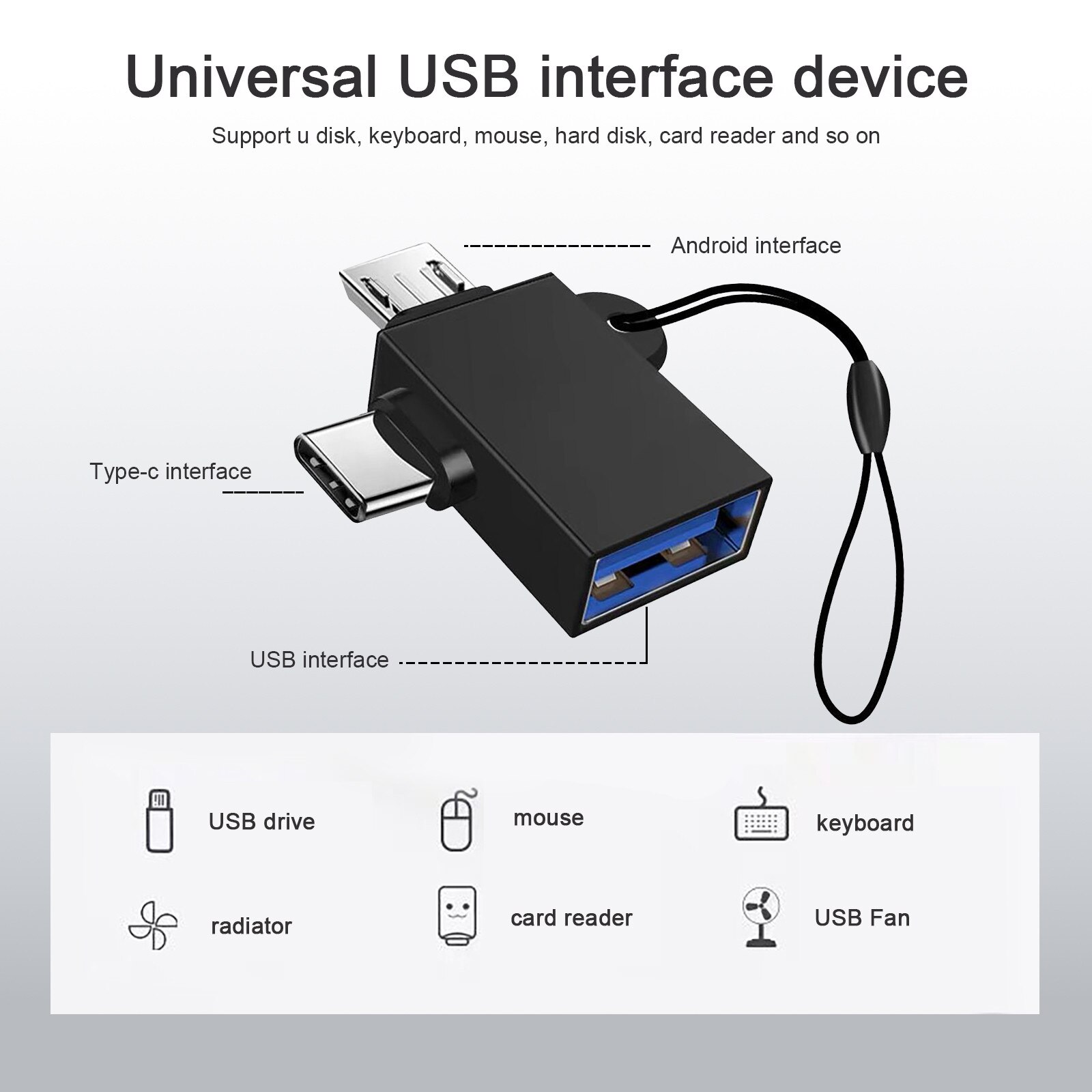 Usb Otg Adapter 2-In-1 Otg Usb 3.0 Female Naar Usb 3.1 Type C & Micro-B Male Adapter Converter Voor Laptop Pc Smartphone Samsung #3