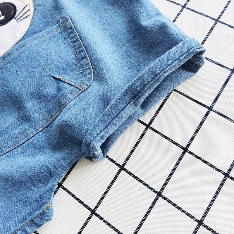 Diimnova roupa de verão para crianças, macacão de meninas para bebês, roupas casuais de denim, calças curtas de moda infantil