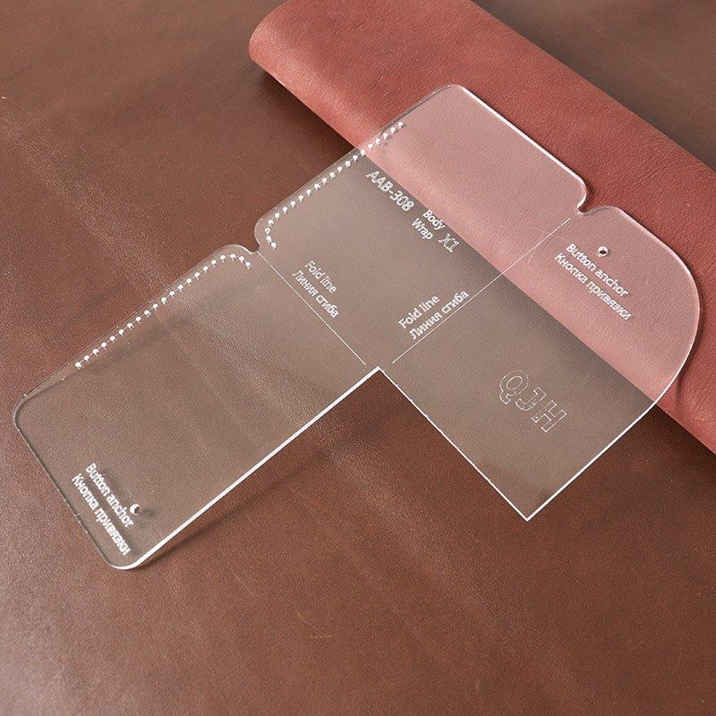 1Set DIY Acrylic Template Trendy Wild Coin Purse Card Package Leather Craft Pattern DIY Stencil Sewing Pattern 8.5cm*11cm