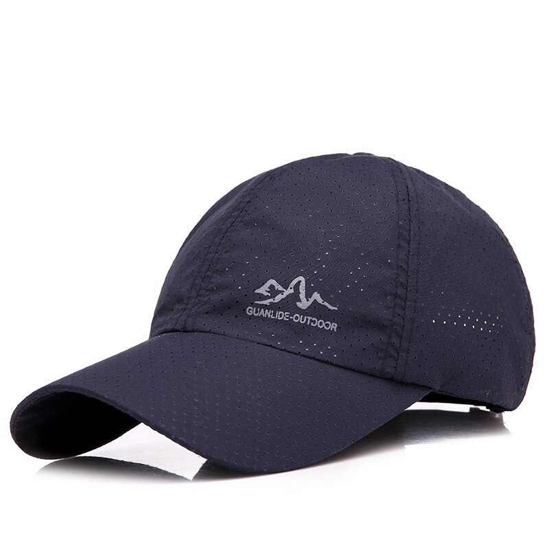 Sommarsolhatt casual baseballkepsar för kvinnor män bokstäver tryck perforerad toppad streetwear sport utomhuskeps: Marinblå