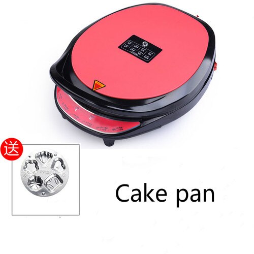 220V electric baking pan household double-sided heating pancake pan automatic power-off pancake pancake machine: red Cake pan