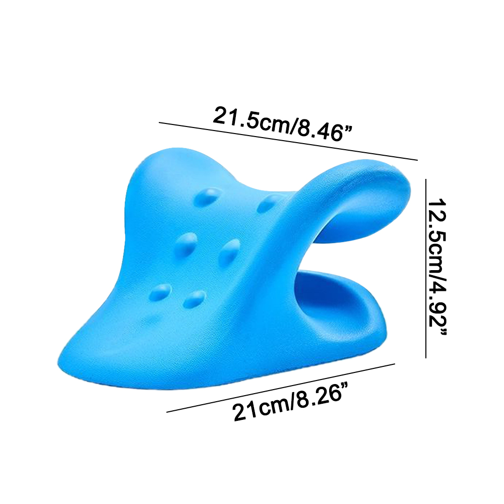 Neck Shoulder Relaxer Cervical Traction Device for Pain Relief Cervical Spine Alignment Chiropractic Pillow Neck Stretcher: Blue