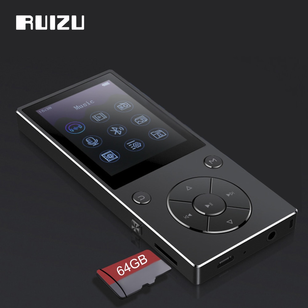 Original RUIZU D11 Bluetooth MP3 Player Music Player 8GB Metal Music Player with Built-in Speaker FM Radio Support TF Card