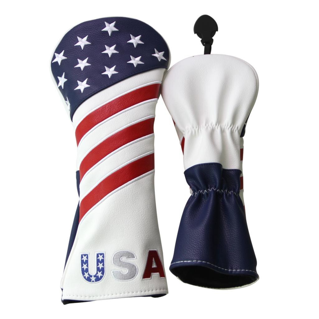 4 stuks/set nr. . 1, 3, 5,  ut golf headcover 460cc driver houten headcover pu leer met verwisselbaar nummerplaatje