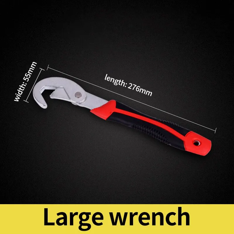 Juego de llaves universales de 6-32mm, llaves portátiles ajustables multifunción, llave de filtro de aceite de trinquete de torsión biónica, herramientas manuales: Negro