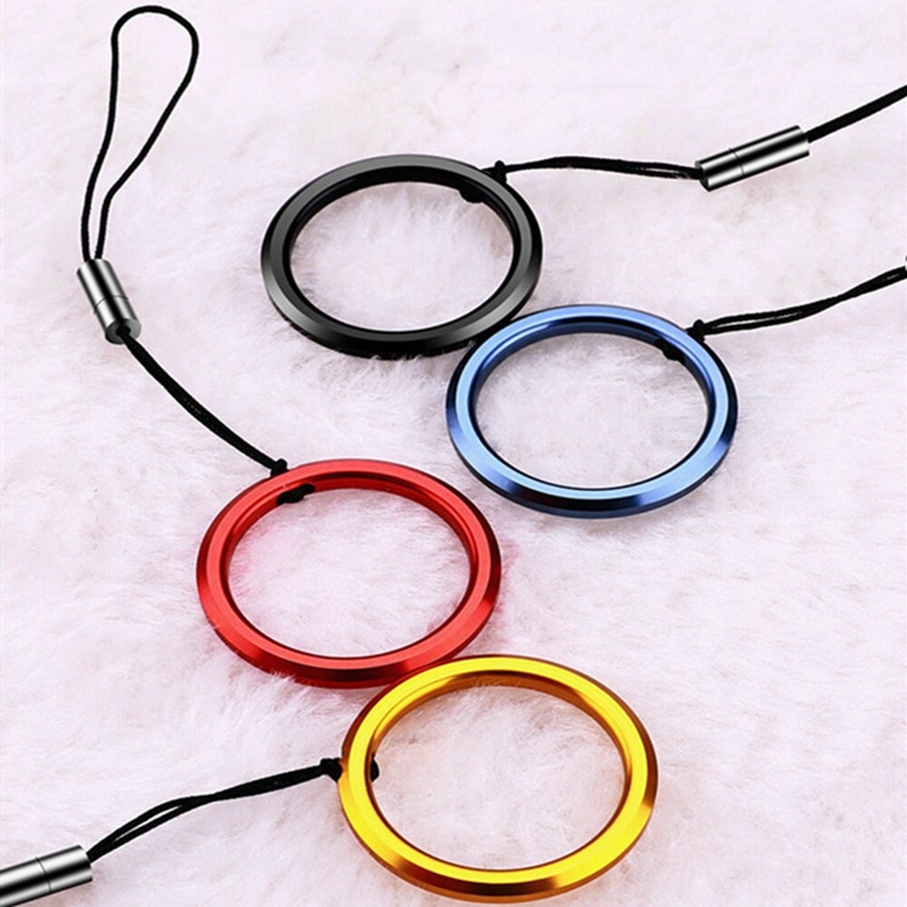 Metalen Sleutelhanger Mobiele Telefoon Keten Loop Vinger Ring Gesp Pols Touw Telefoon Strap Anti-Verloren Lanyard