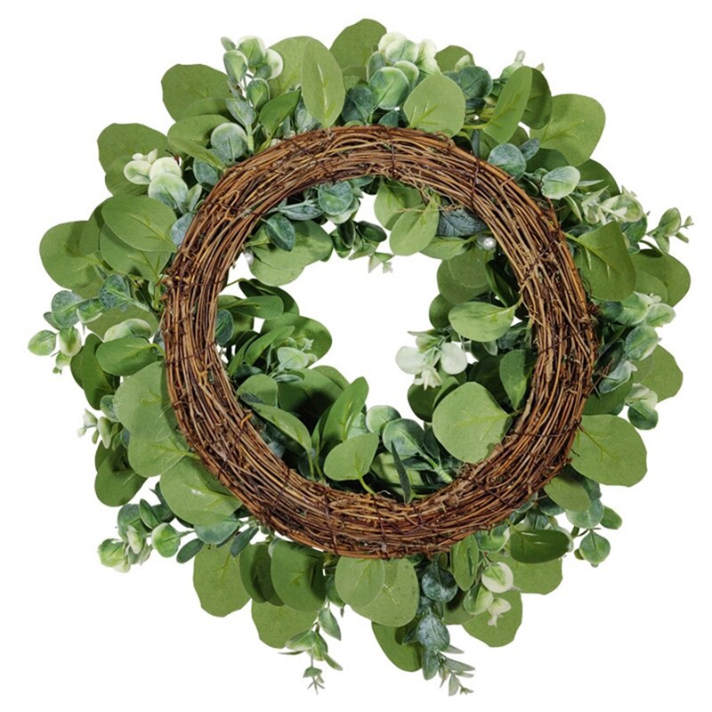 Sztuczny eukaliptus wieniec na frontowe drzwi okno na ścianę wesele strona główna wiosna lato dekoracja domu
