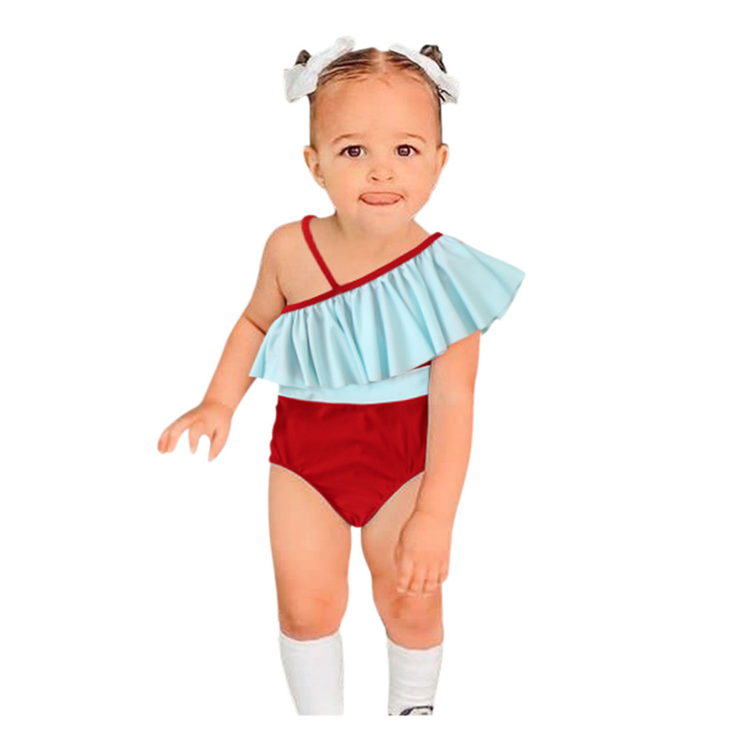 Trajes de baño de una pieza para niñas, trajes de baño de piña para niñas, trajes de baño de verano , trajes de baño para la playa # D: Rojo / 80