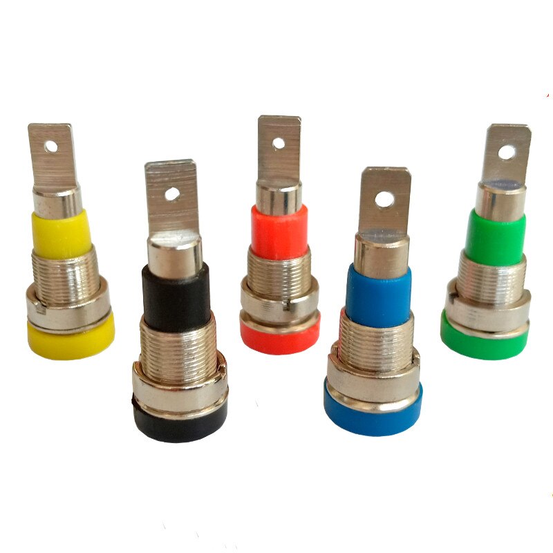 Connecteur banane femelle 2mm, 5 pièces, en laiton, pour montage sur panneau, pour fiche banane Non blindée: Each color 2PCS
