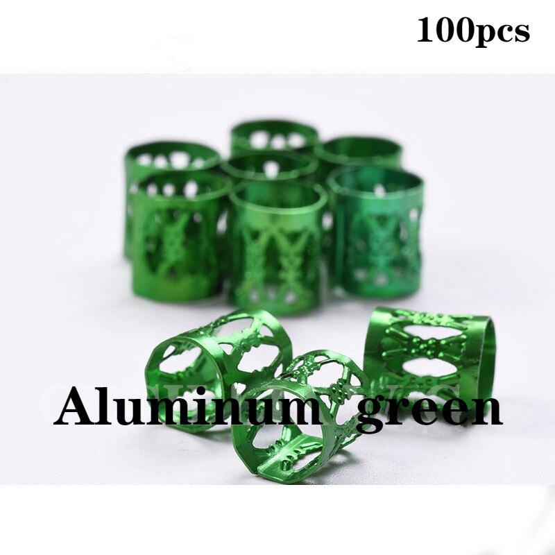 100Pcs/Lot Gold and Silver 8x9mm Micro Hair Dread Braids Wig Lock Tube Beads Adjustable Cuffs Clips for Hair Accessories Tool: NO.6    100pcs