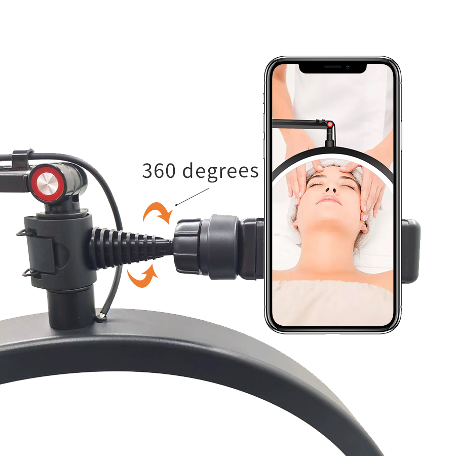Halve maanlicht 16 inch wimperlicht met telefoonhouder LED-bureaulamp met klem dimbaar 3 lichtmodi Lash Tech licht voor nagel