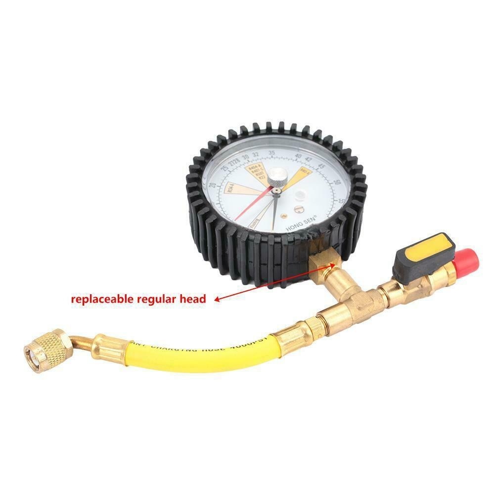 Air Conditioner Nitrogen Ball Valve Pressure Gauge Regulator for R134a R22 R407C R410A Conditioning Pressure Test