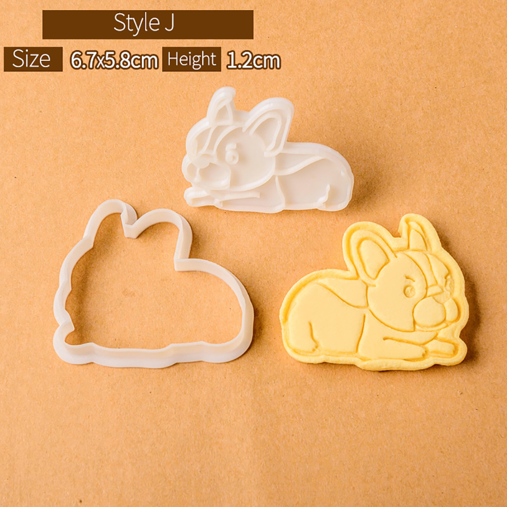 Cute Bulldog Dog Shaped Cookie Cutters Mold Biscuit Baking Tool Kitchenware Bakeware DIY Tool for Kids Hand Mold: Chocolate