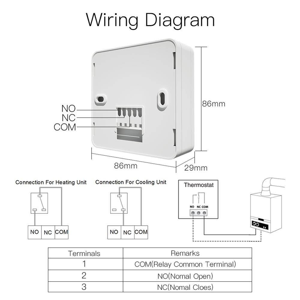 Easy operate weekly programmable thermostat digital display room thermostat HY02B05