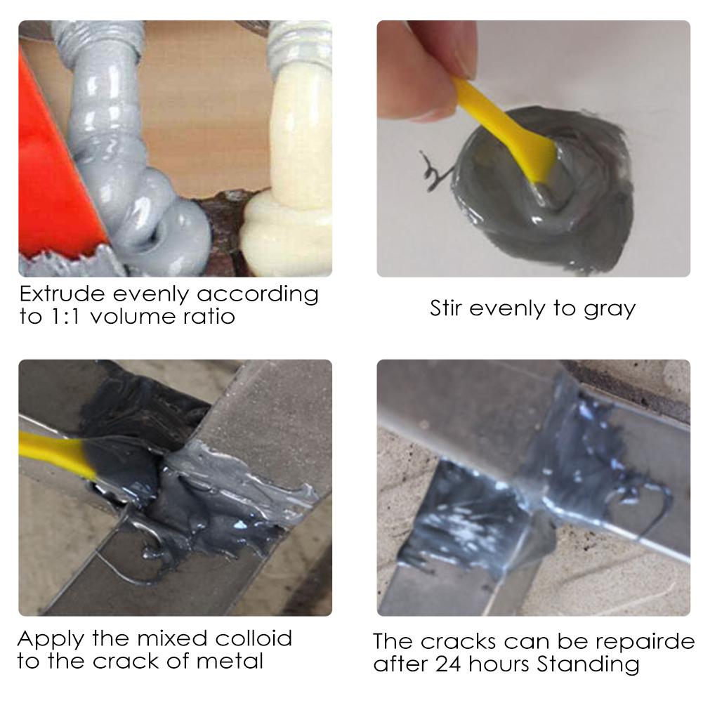 Metal reparation pasta klæbemiddel gel varmebestandighed koldsvejset metal reparation a & b lim til metalstøbefejl
