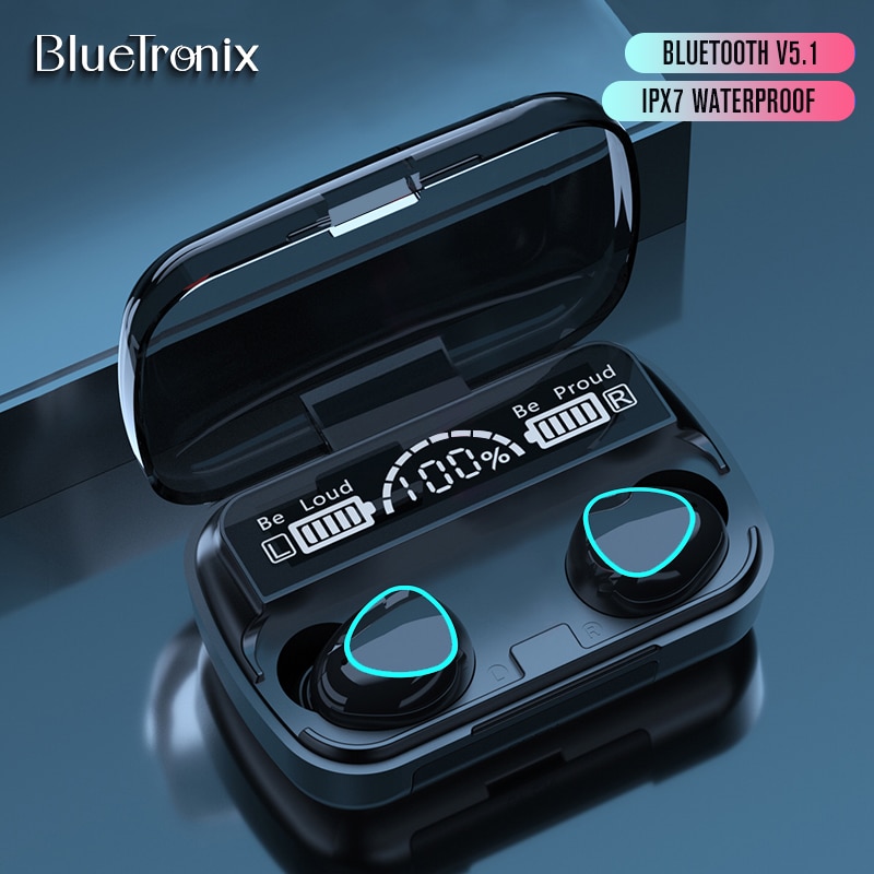Bluetronix Tws Draadloze Hoofdtelefoon M10 Bluetooth Oortelefoon Waterdicht Met Power Bank 3D Touch Control Headsets Voor Smartphone