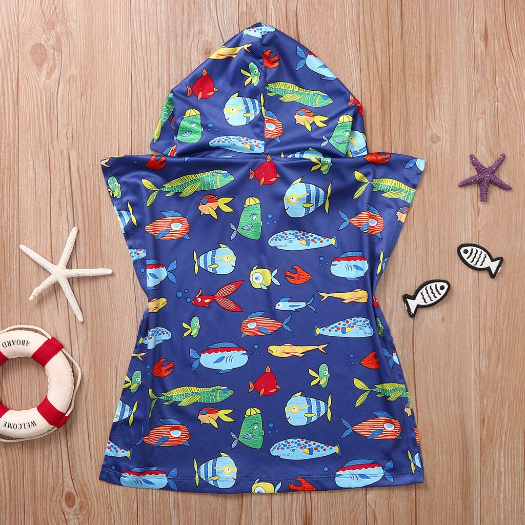 Arloneet gutt jente låve Strand bading hette tegneserie hai håndkle poncho skifte kappe baby jente gensere takrenne hettegenser aug: Bu / 18m