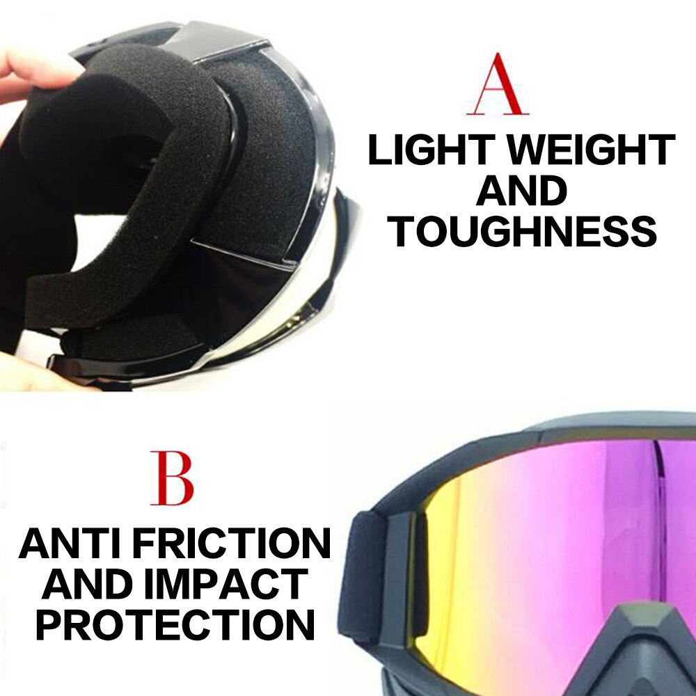 Ski Goggles Mask Adjustable Motor Cycling polarized UV400 Glasses Bike Goggles Sport Driving Sunglasses