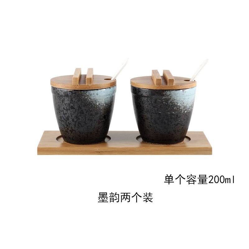 Japansk stil keramisk krydderipotte porcelæn peber saltpotte simpel stil cruet restaurant husstand dekorative krydderipotte sæt: Orange