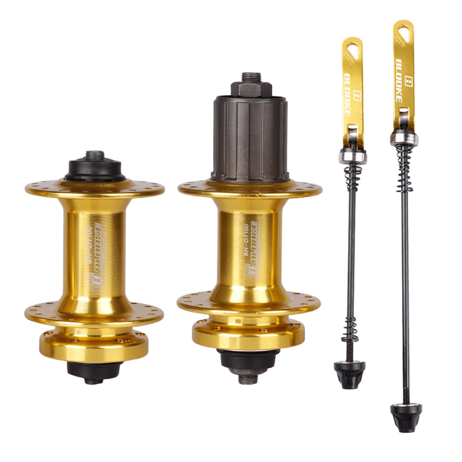 Buje de rodamiento de bolas delantero y trasero para bicicleta de montaña MTB, 32 orificios, liberación rápida 7-11 para buje de freno: Gold Set