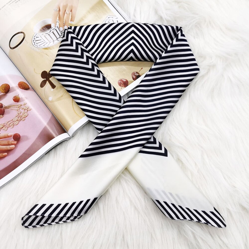 Silk Skinny Bag Scarf for Women Print Neck Scarves Head Band Long Ribbon Hairband Scarfs Accessories: 6