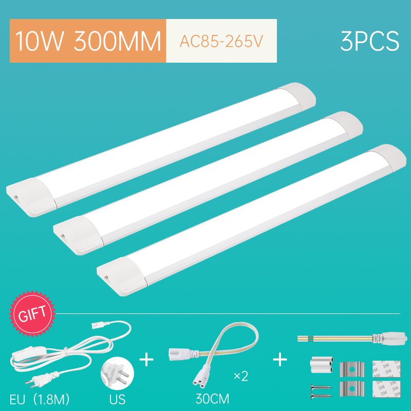 Tira de luces Led de tubo de 220V con Cable, accesorio de luces para el hogar, dormitorio, cocina, armario, iluminación, lámpara interior, tubo de 110V