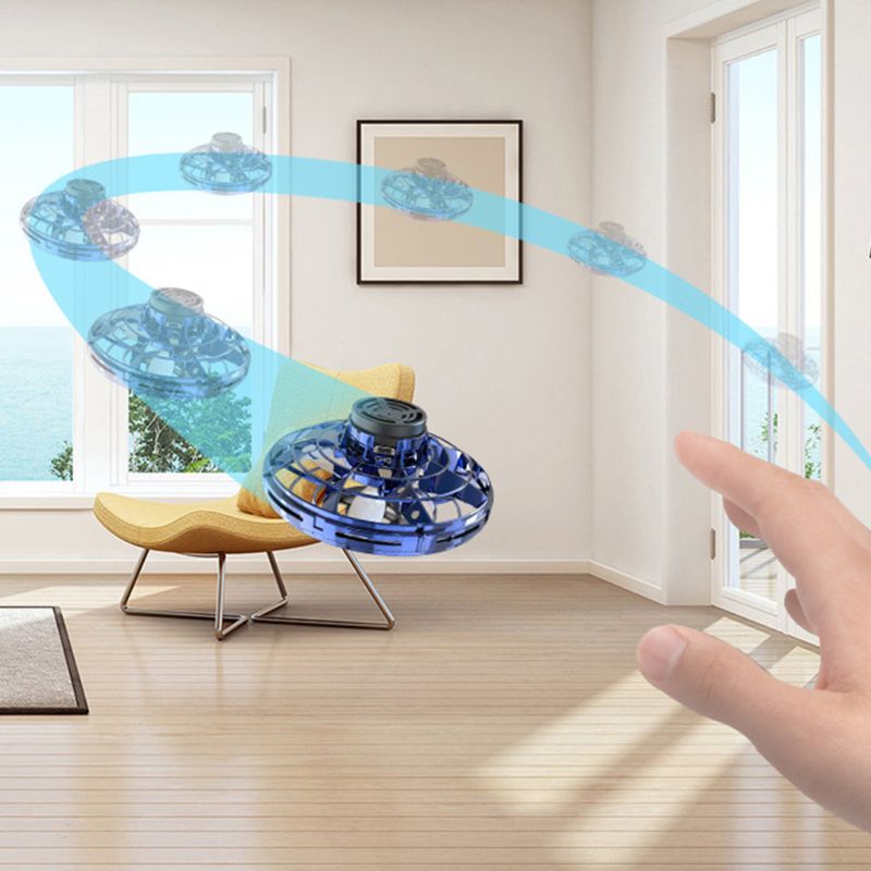 Flynova Flying Spinner 360° Rotary USB Charging Flying Disc Hand Operated Drone with Shining LED Lights for Kids Adults To