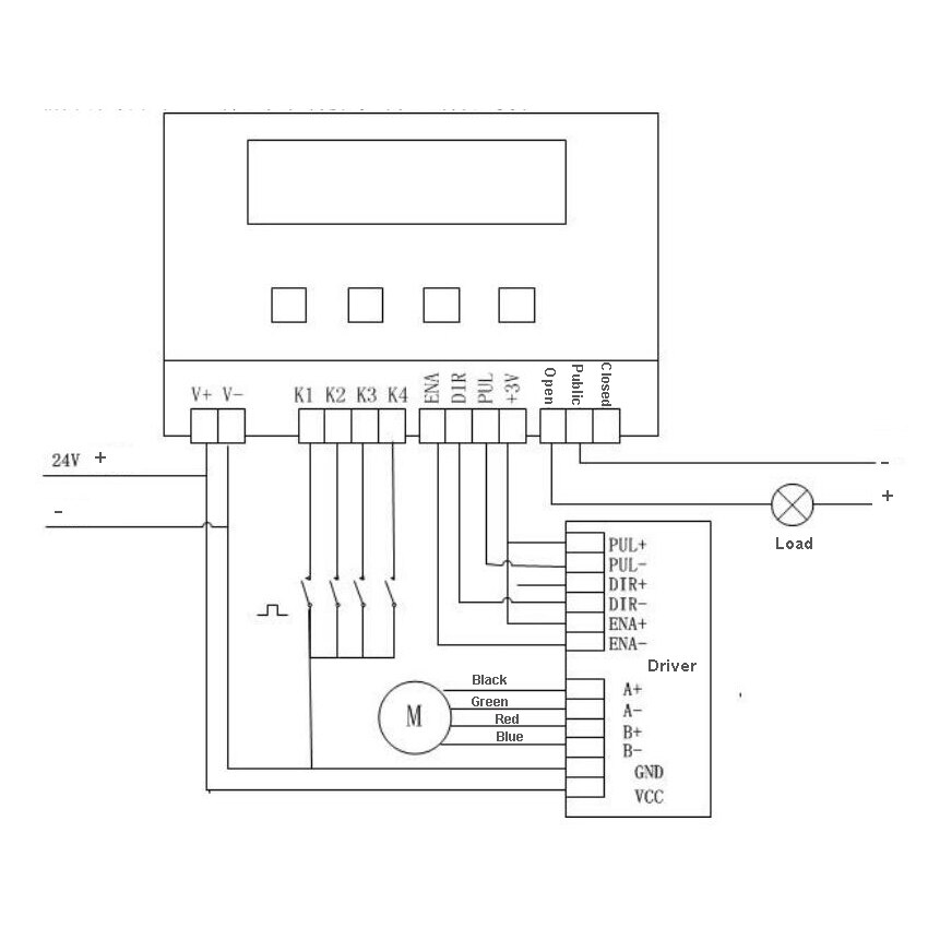 A8_01 Stepper Motor Controller LCD Digital Display Programmable Angle Action Delayable Control Panel Motor Controller12-24V