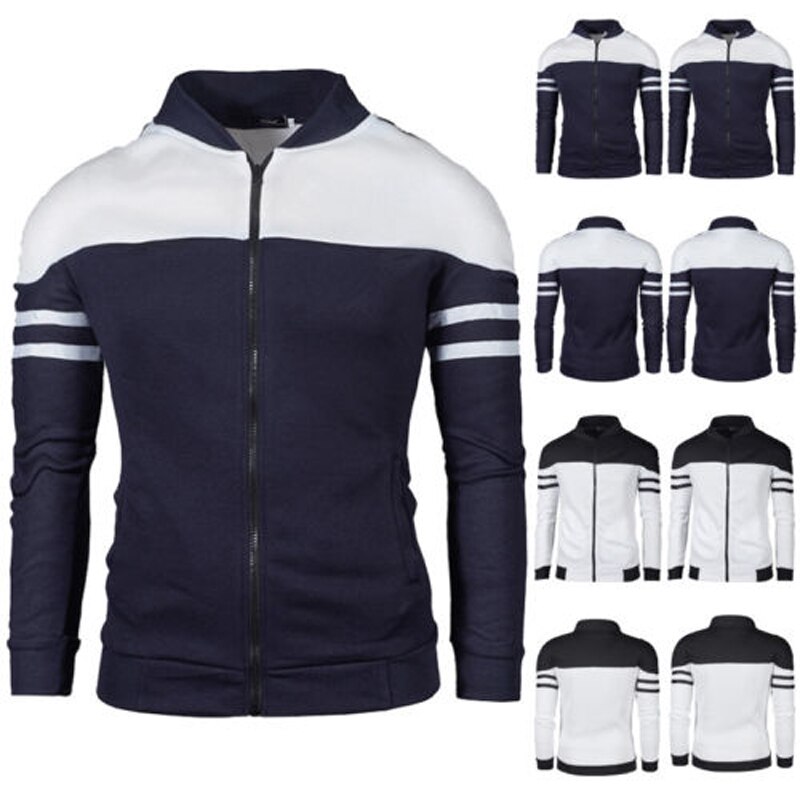 Chaqueta Bomber informal para hombre, con bolsillo en el brazo, con capucha