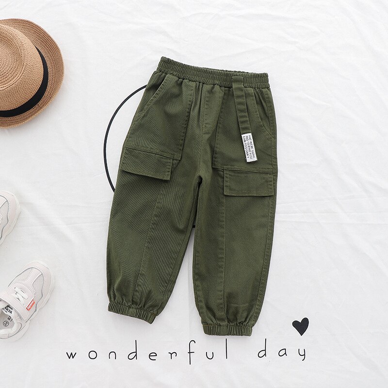 baby boy korean pants girl big pocket casual clothes boys pants CHD20183