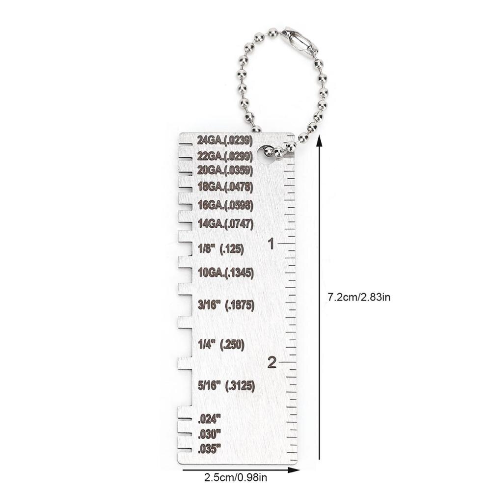 Stainless Steel Wire/Metal Sheet Thickness Gauge Welding Gage Plated Size Inspection Tool