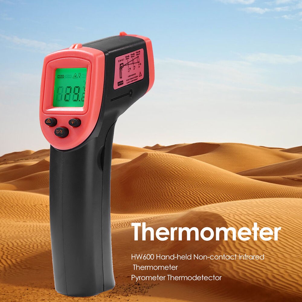 Infrarood Thermometer HW600 Handheld Non-contact Display IR-LCD Temperatuur Meter Pyrometer Hygrometer Ir Industriële Thermometer: Default Title