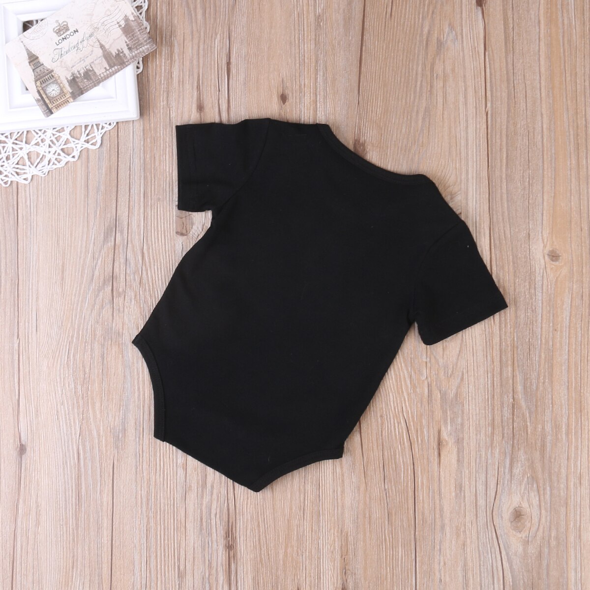 Emmababy Zomer Baby Meisje Jongen Zomer Zwarte Kleur Korte Mouw Letter Print Bodysuit Casual Kleding Outfits