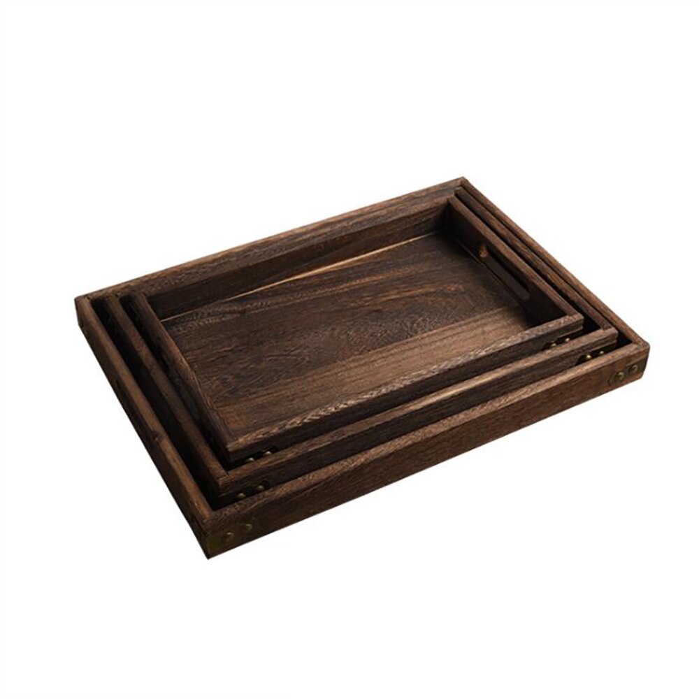 1 Piece Retro Wooden Pallet Rectangular Storage Trays Hotel Dessert Dinner Tea Food Tableware Serving Tray Home Kitchen Tool