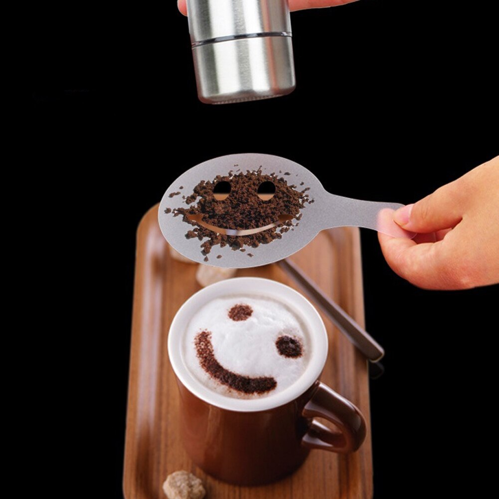 Mold Fancy Coffee Printing Model Foam Spray Cake Stencils Powdered Sugar Chocolate Cocoa Coffee Printing Assembly Kitchen Tools