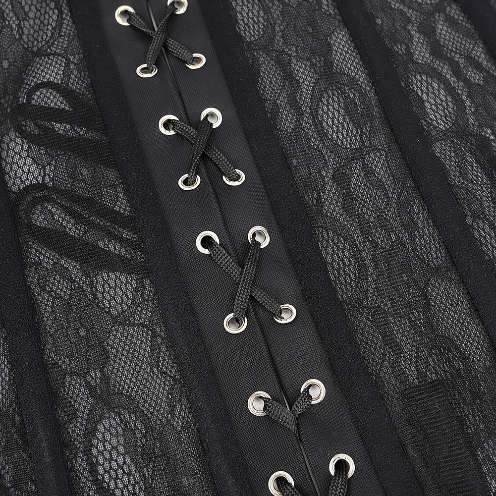 Czarny gorset Top See Through Corset Hollow Lace Bustier Top Victorian Gothic Corset Push Up Bustier Plus Size Lingerie Sexy