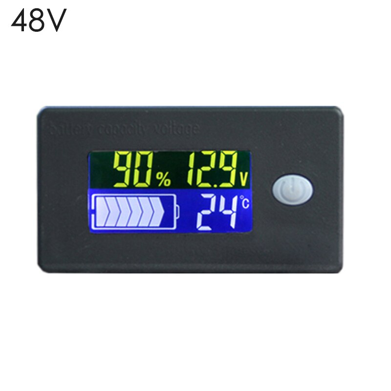 Li-Ion Lifepo4 Blei säure Batterie Kapazität Anzeige 12V 24V 36V 48V Anzeige LCD Voltmeter Temperatur Meter Tester JS-C35: 48V