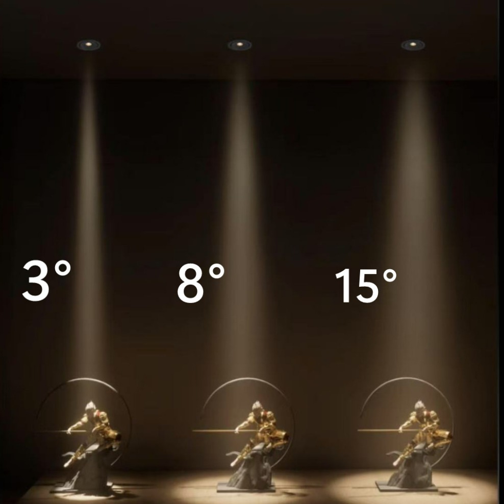 LED-Strahler, eingebettet, 5 W, 7 W, 9 W, kleiner Abstrahlwinkel 3 ° 8 ° 15 ° Grad Decke für Heimat Bild Kunst Museum Scheinwerfer
