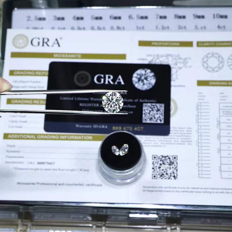 High Fire Color High Clarity Mosang Diamond Bare Stone 1.0CT Beautiful Fine Jewelry We Support