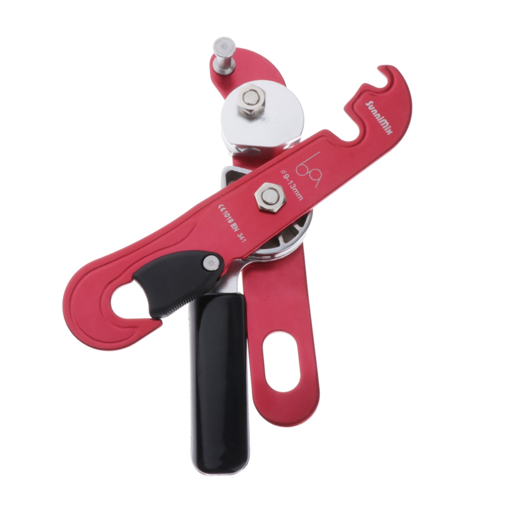 Self-braking Descender for 9-13mm Rope Rock Climbing Cave Rappelling Red Climbing Accessories