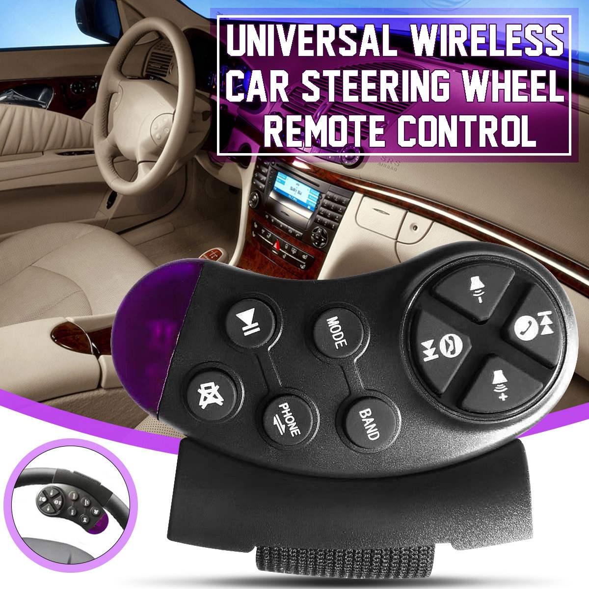 Universele Auto Stuurwiel Afstandsbediening Knop Sleutel Voor Auto Navigatie Dvd Multimedia Muziekspeler Android Auto Radio