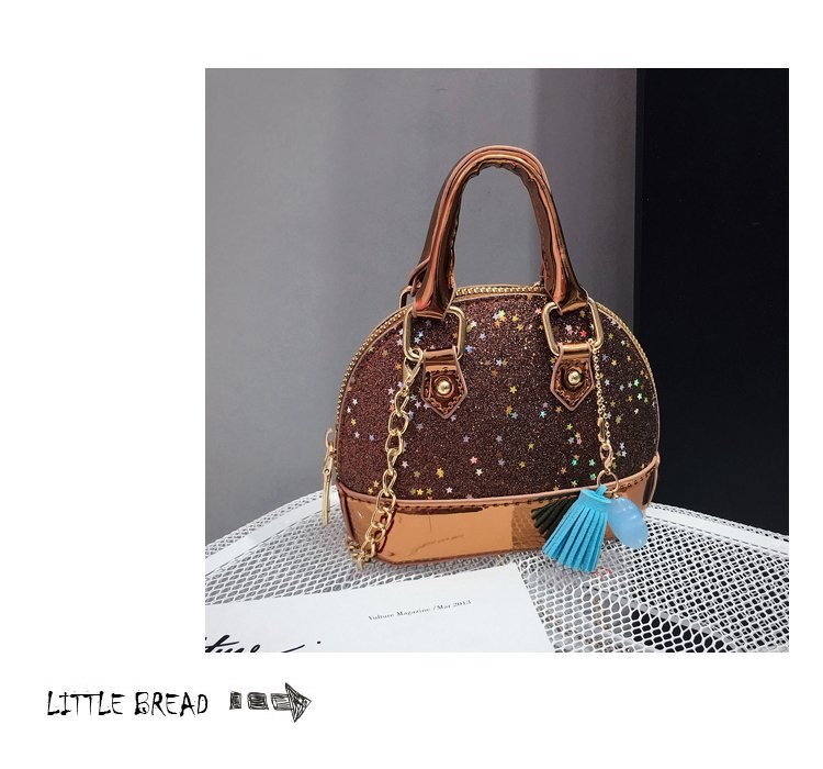 Vrouwen Mini Portemonnee Handtas Tote Glitter Pailletten Meisjes Prinses Crossbody Tassen Voor Baby Meisje Messenger Bag Party Hand Tassen Clutch: brown