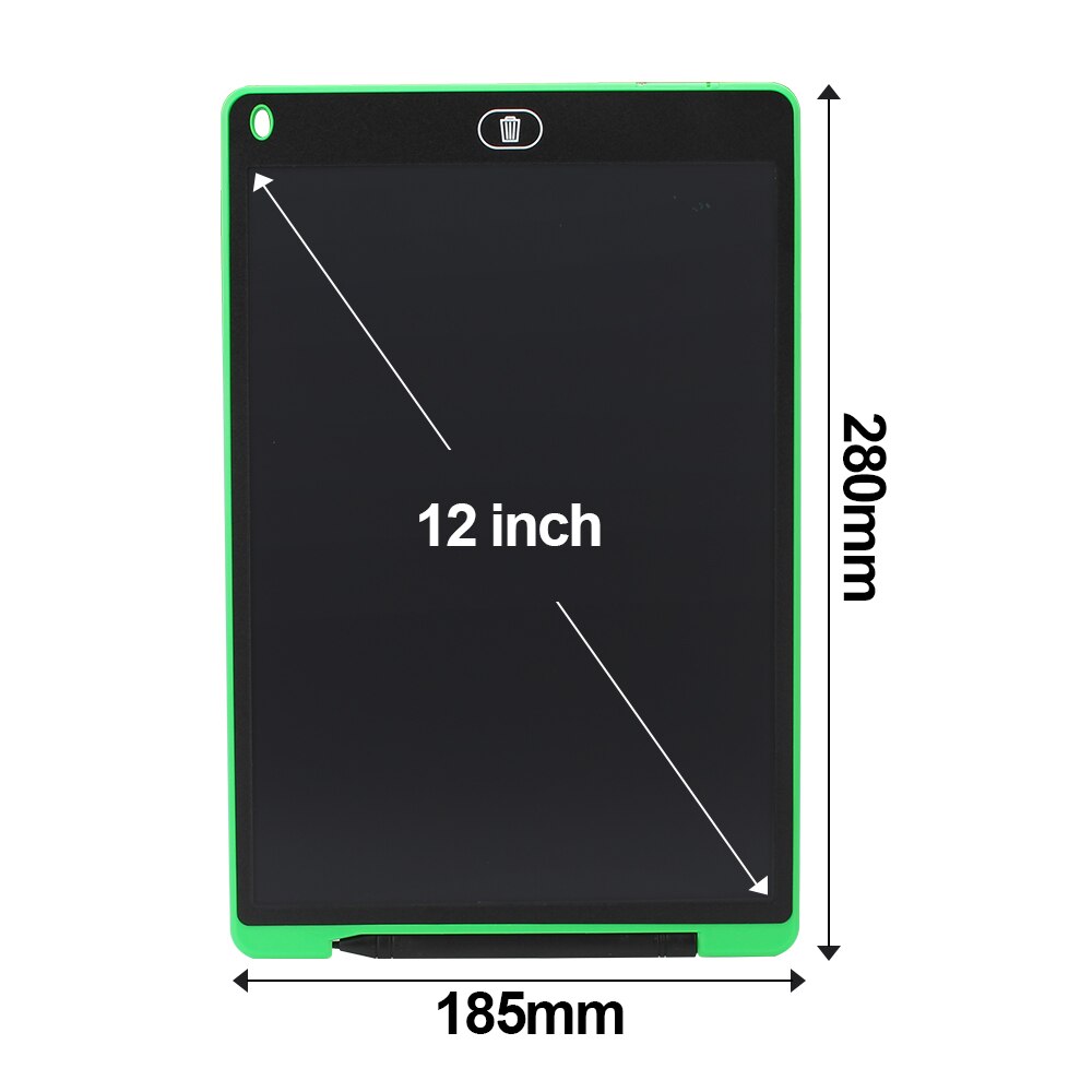 Graphic Tablet Drawing Tablet 8.5 12 Inch lcd Writing Tablet LED Light Drawing Pad Digital Board Electronic Smart Notebook: 12 inch Green