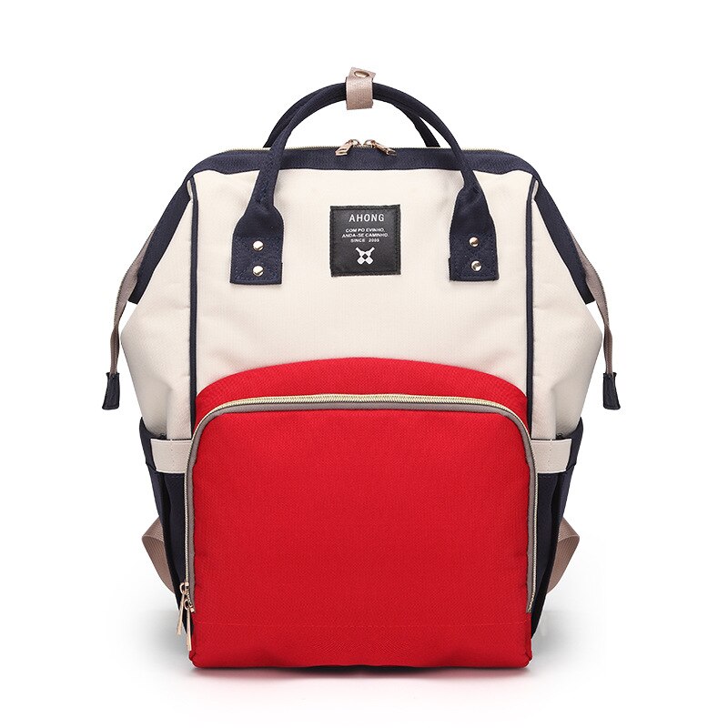 neue Stil Windel Tasche Multi-funktions Große-Volumen Mama Und Baby Rucksack Pflege Rucksack frauen Koreanische-stil Momm: Red White And Blue