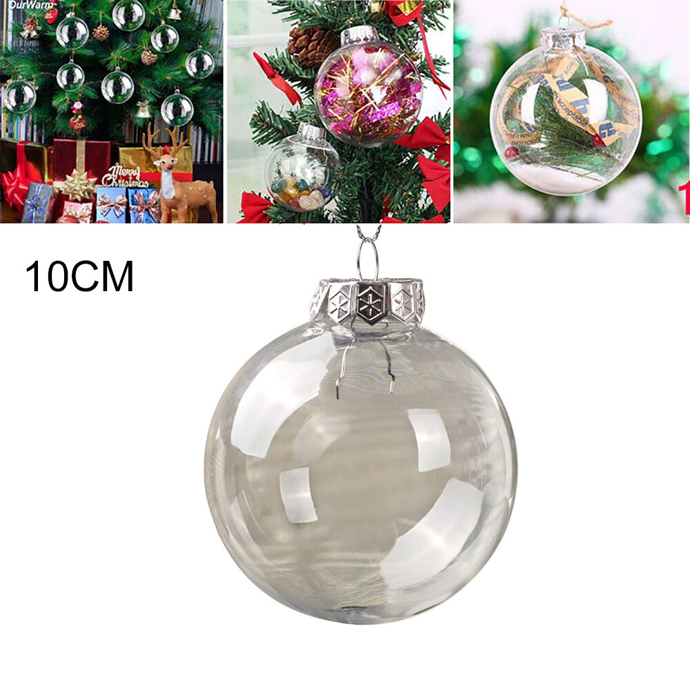Vide arbre de noël suspendus décorations boule ronde Transparent ouvert en plastique clair ornement enfants bricolage fête fournitures 8/10cm