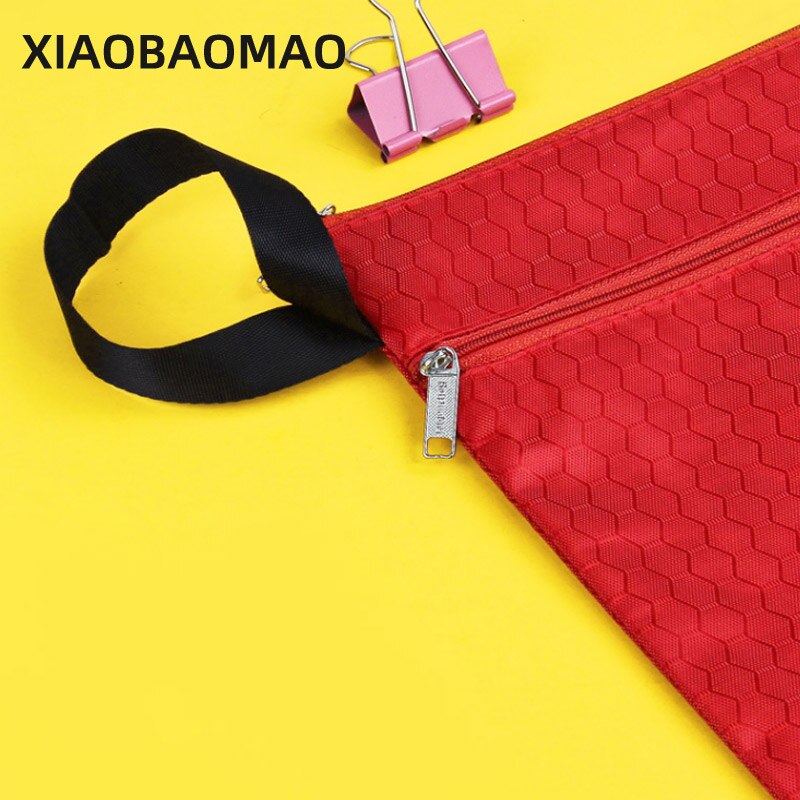 A4 Canvas File Folder Bag Men Portable Office Supplies Organizer Bags Double Layer Portable School Document Supplies