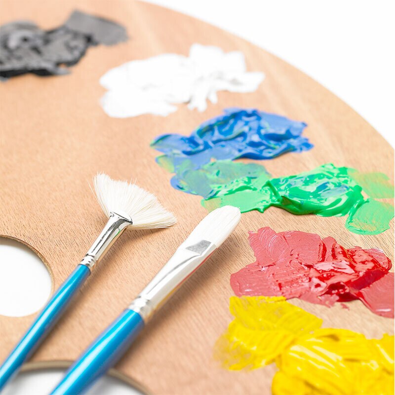 Wood Painting Palette Square / Round Wood Light Acrylic Gouache Palette 20 * 30cm