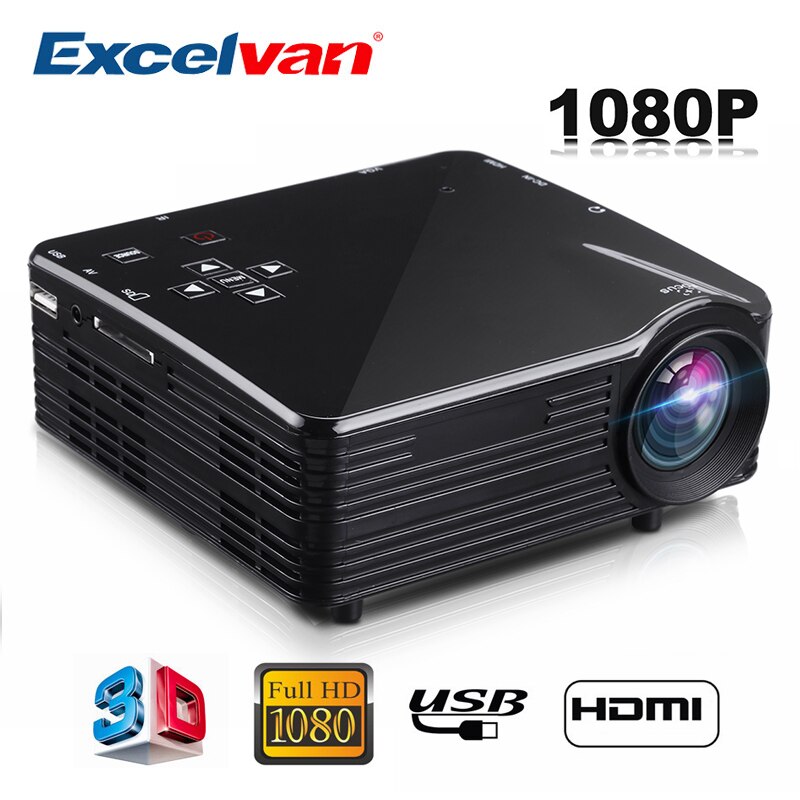 Excelvan LED1018 Mini Draagbare LCD Projector HDMI USB VGA AV SD Multimedia Interfaces Max 1080P Movie Home Cinema PK YG300 YG310
