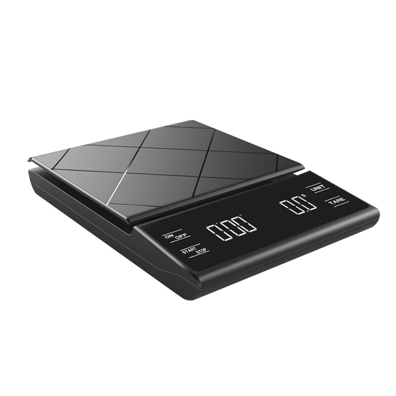 Báscula de café inteligente con temporizador, balanza Digital de cocina, báscula de café por goteo para el hogar, portátil, de precisión, 3KG/0,1g: Black D